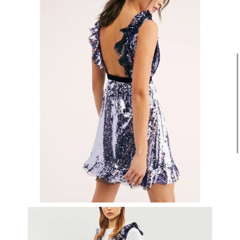 NWT Free people sequin dress in lilac - Picture 5 of 8